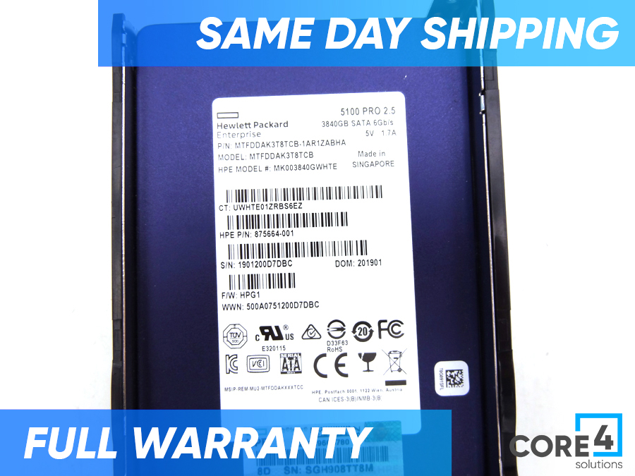 HP P02562-001 3.84TB SSD SATA 6Gb/s MU - P00896-B21