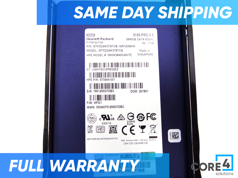 HP P02562-001 3.84TB SSD SATA 6Gb/s MU - P00896-B21