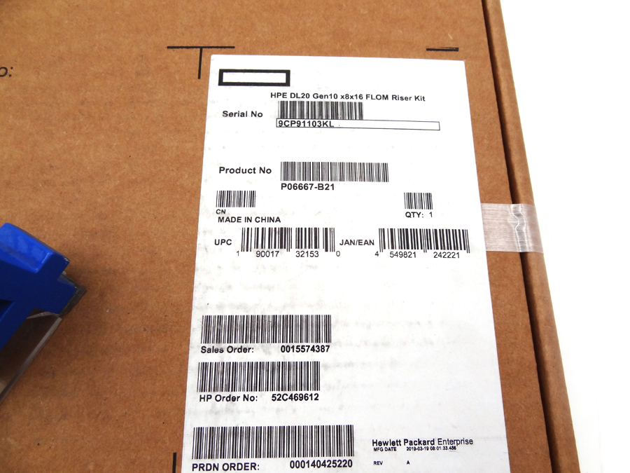HP P06667-B21 DL20 GEN10 X8X16 FLOM RISER *New Sealed* - P07886-001