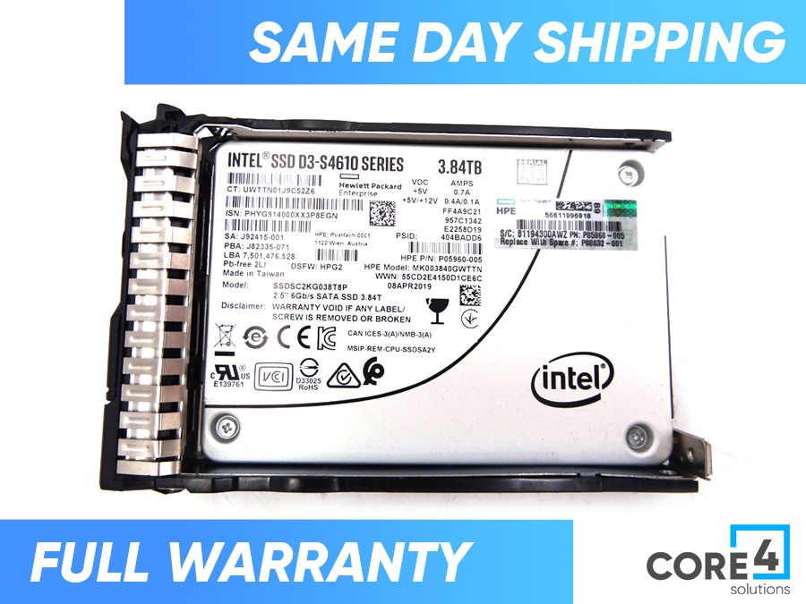 HP P08632-001 3.84TB SATA MU SFF SC DS SSD