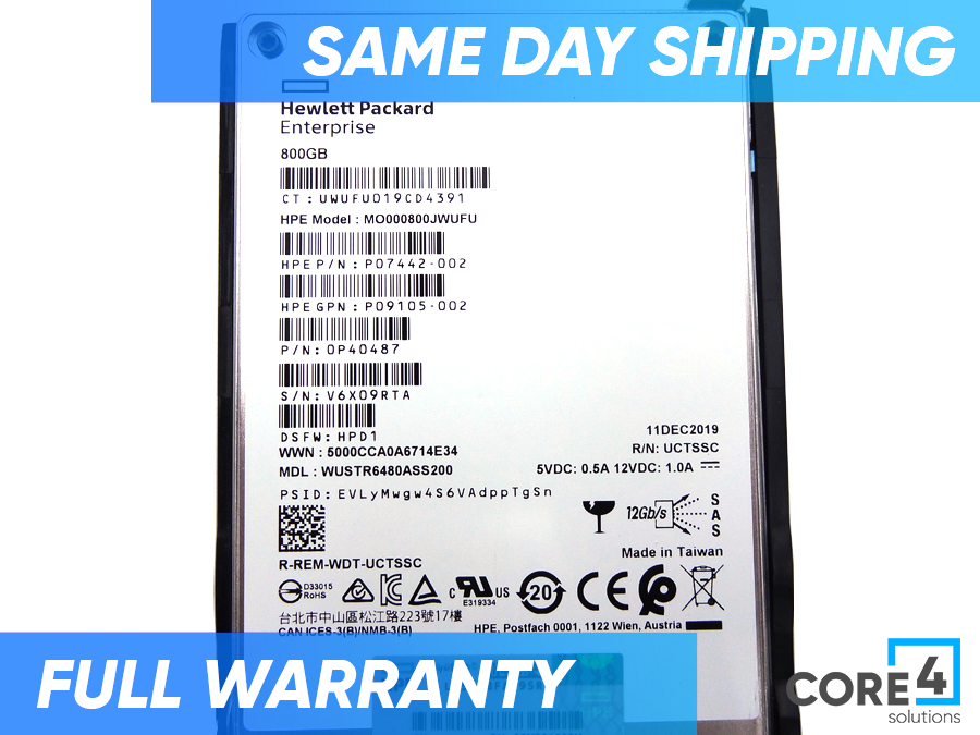HP P09923-001 800GB SAS 12G MIXED USE SFF SSD - P09090-B21
