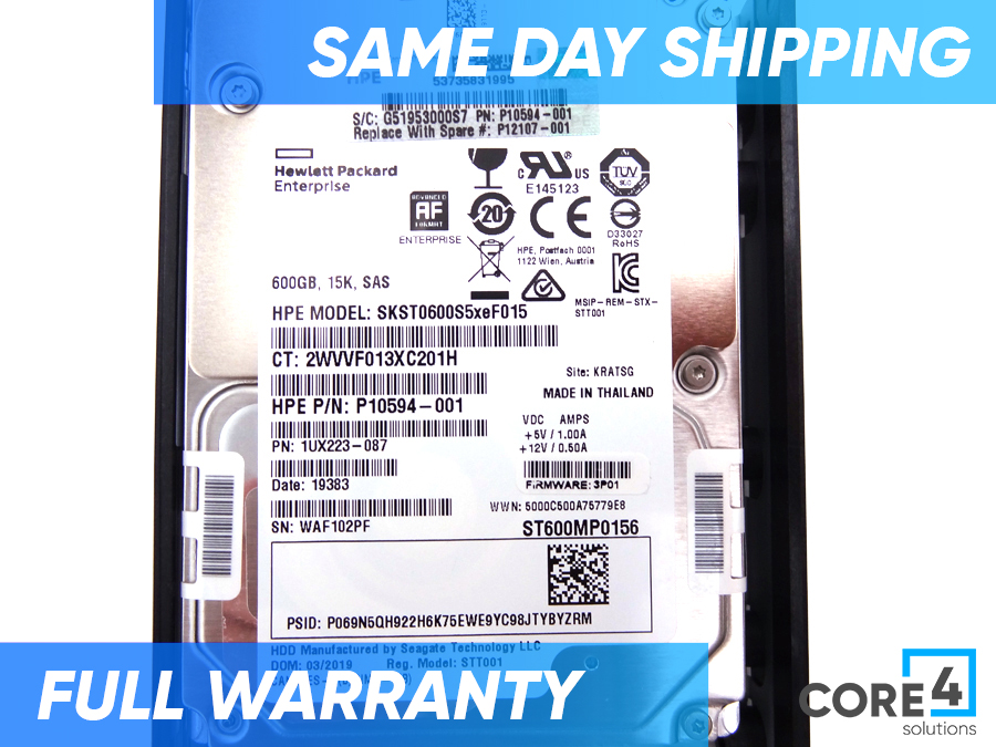 HP P12107-001 3PAR 8000 600GB+SW 15K SFF FE HDD