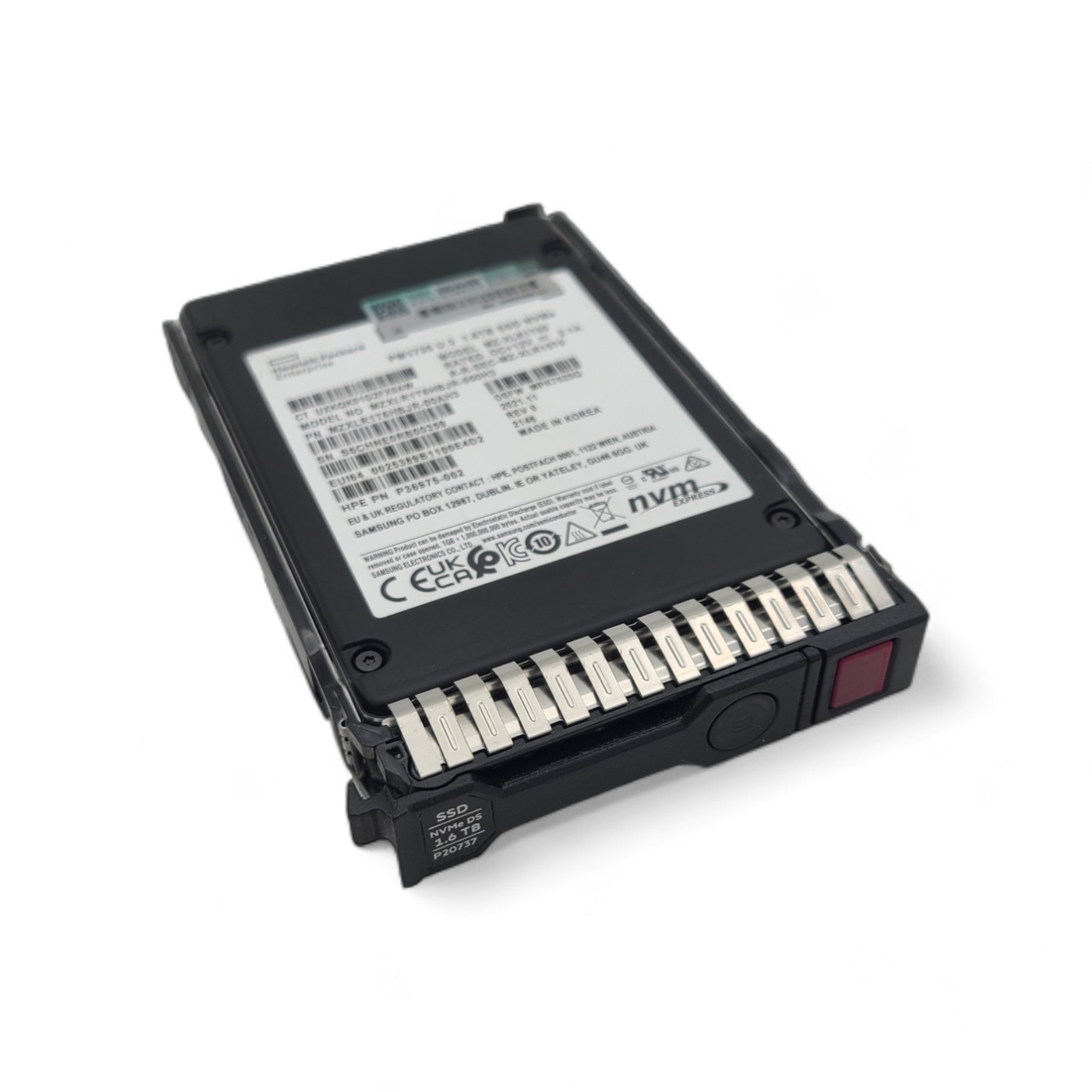 HP P16497-B21 HPE 1.6TB NVMe MU SFF SC U.3 PM1735 SSD