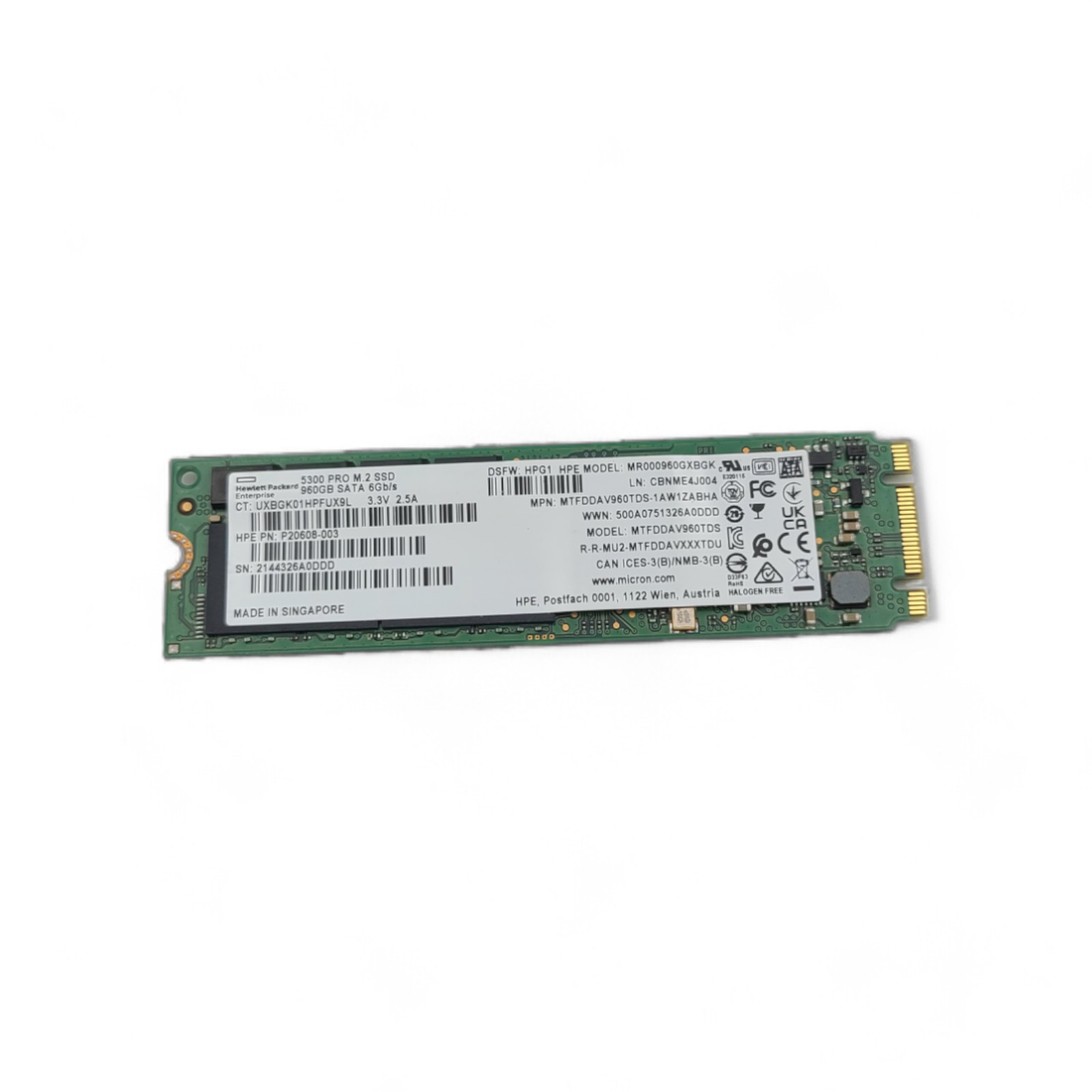 HP P19892-B21 HPE 960GB SATA RI M.2 2280 5300P SSD