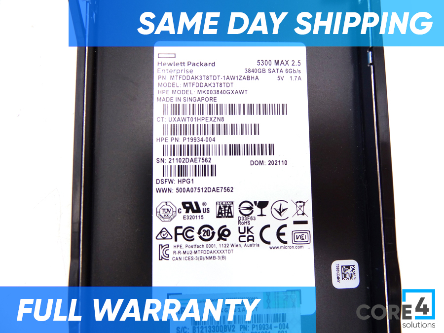 HP P21091-001 3.84TB SATA 6G MU SFF SC 5300M SSD