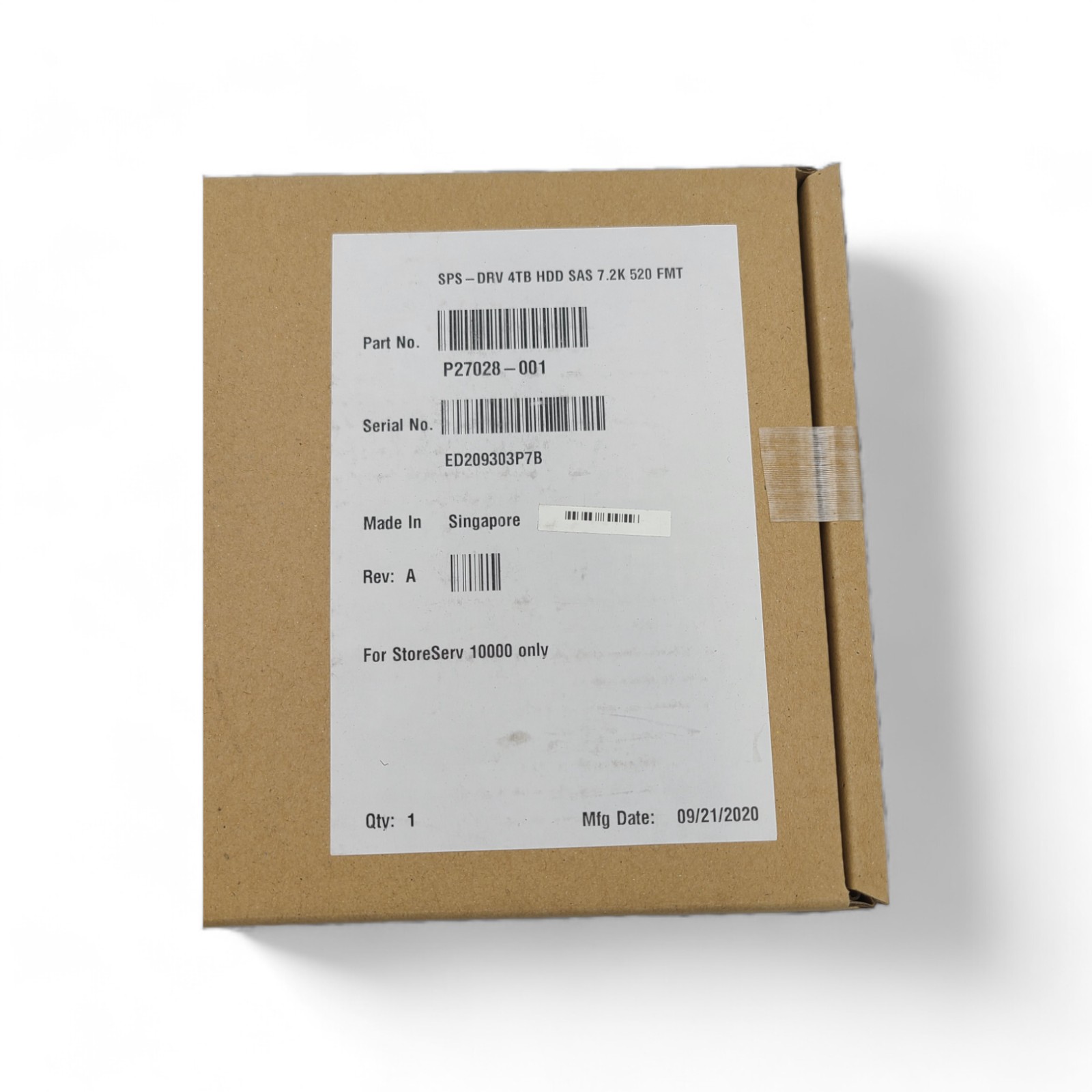 HP P27028-001 HP 3PAR 10000 4TB SAS 7.2K HDD