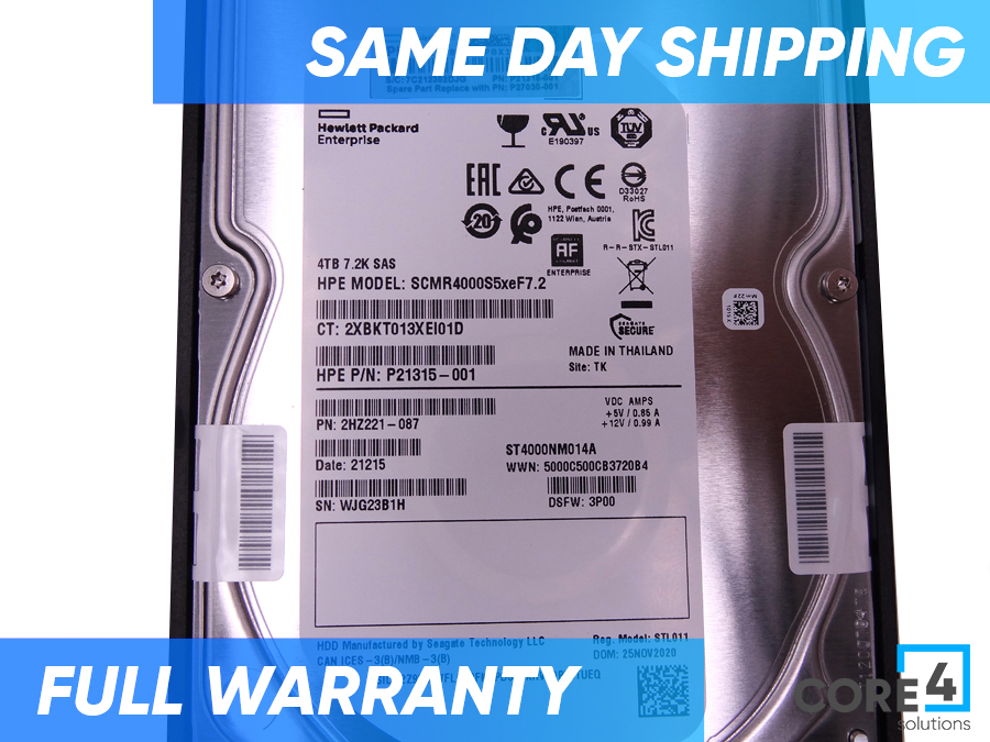 HP P27030-001 SPS-DR 4TB HDD SAS 7.2K LFF SS7K 8K FIPS
