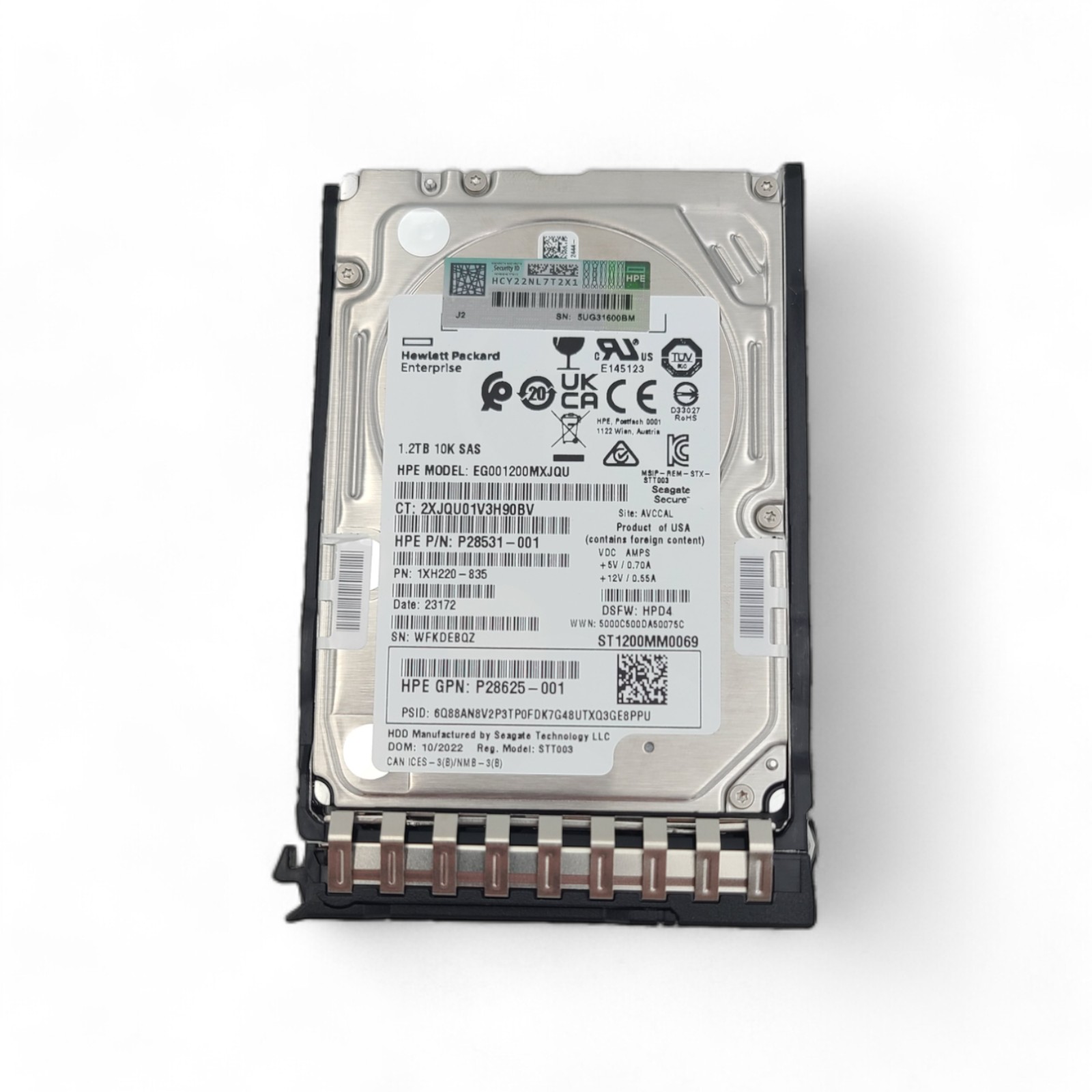 HP P28624-001 HP 1.2TB SAS SFF BCSED FIPS HDD RU
