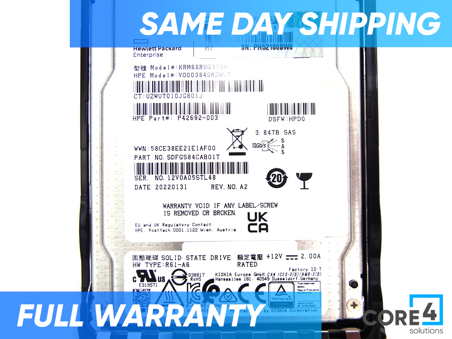 HP P40508-B21 3.84TB SAS 12G READ INTENSIVE SFF BC SSD - P41533-001