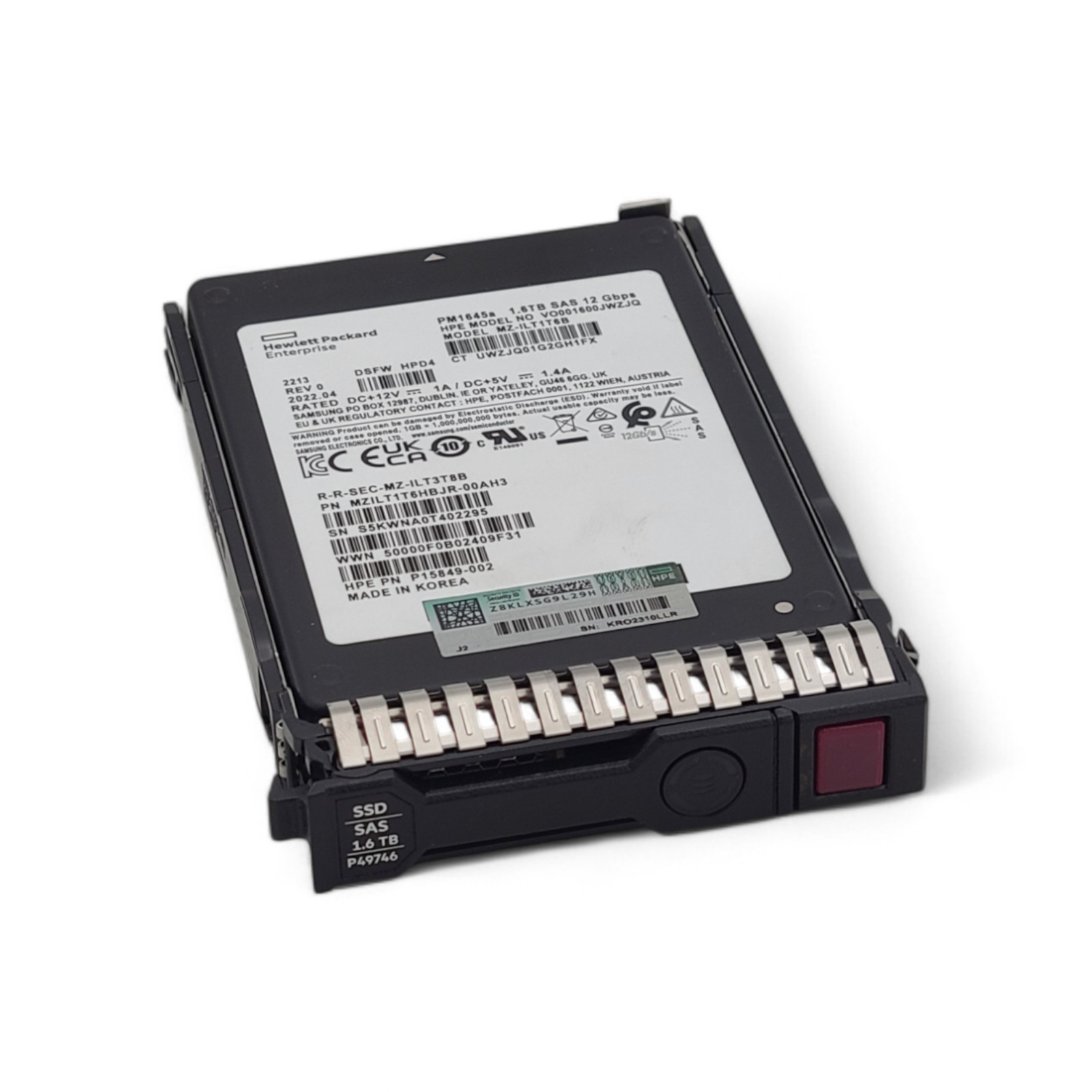 HP P49746-001 HPE 1.6TB SAS MU SFF SC MV SSD