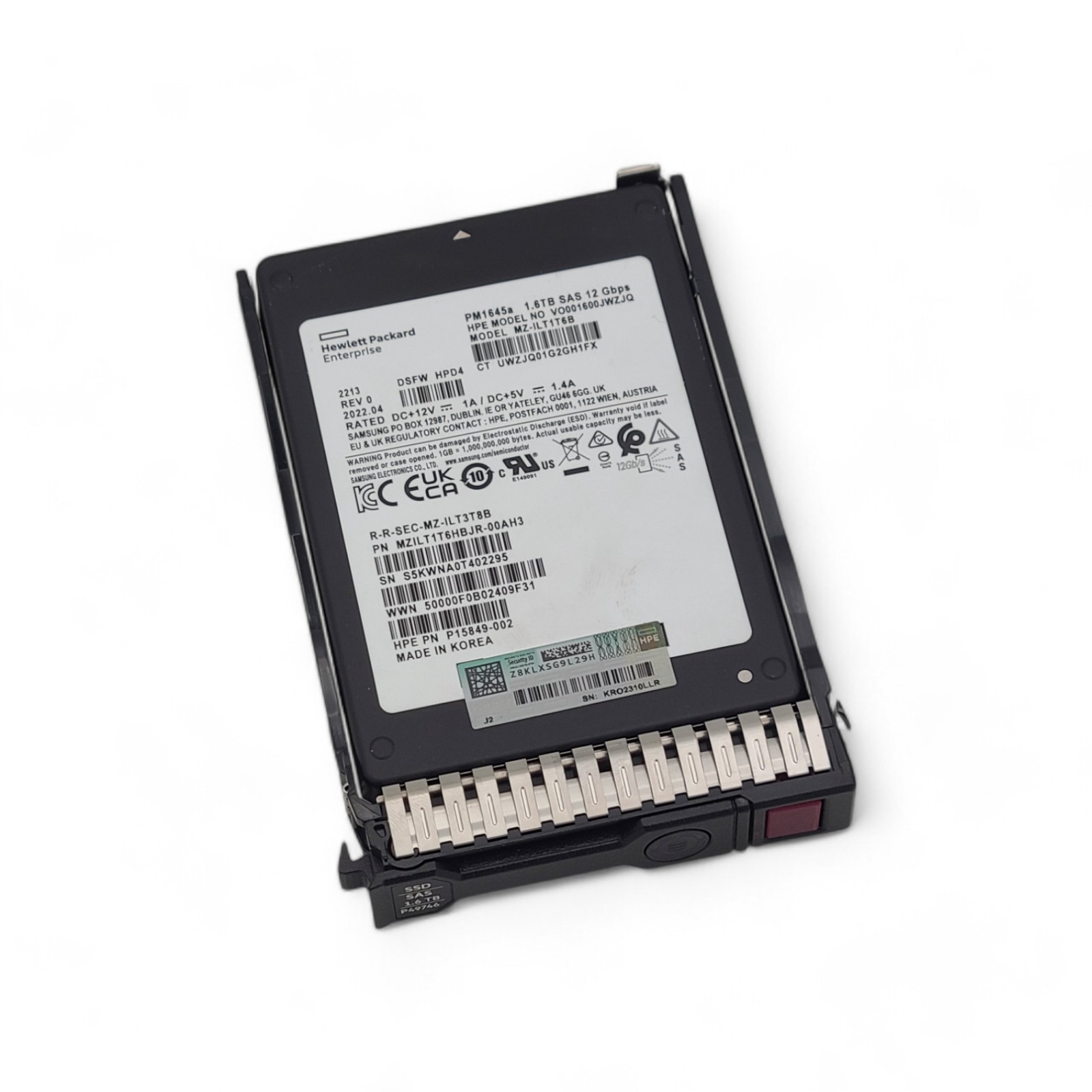 HP P49746-001 HPE 1.6TB SAS MU SFF SC MV SSD