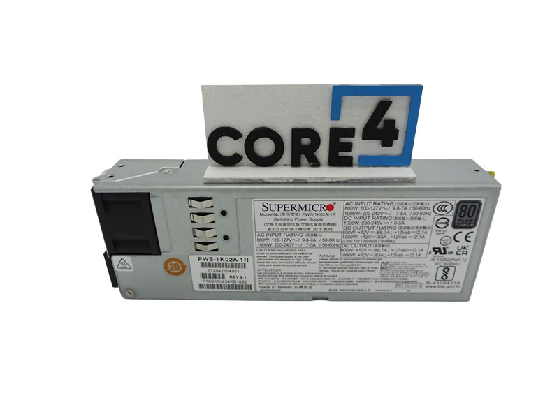 SUPERMICRO PWS-1K02A-1R 1000W 1U REDUNDANT POWER SUPPLY