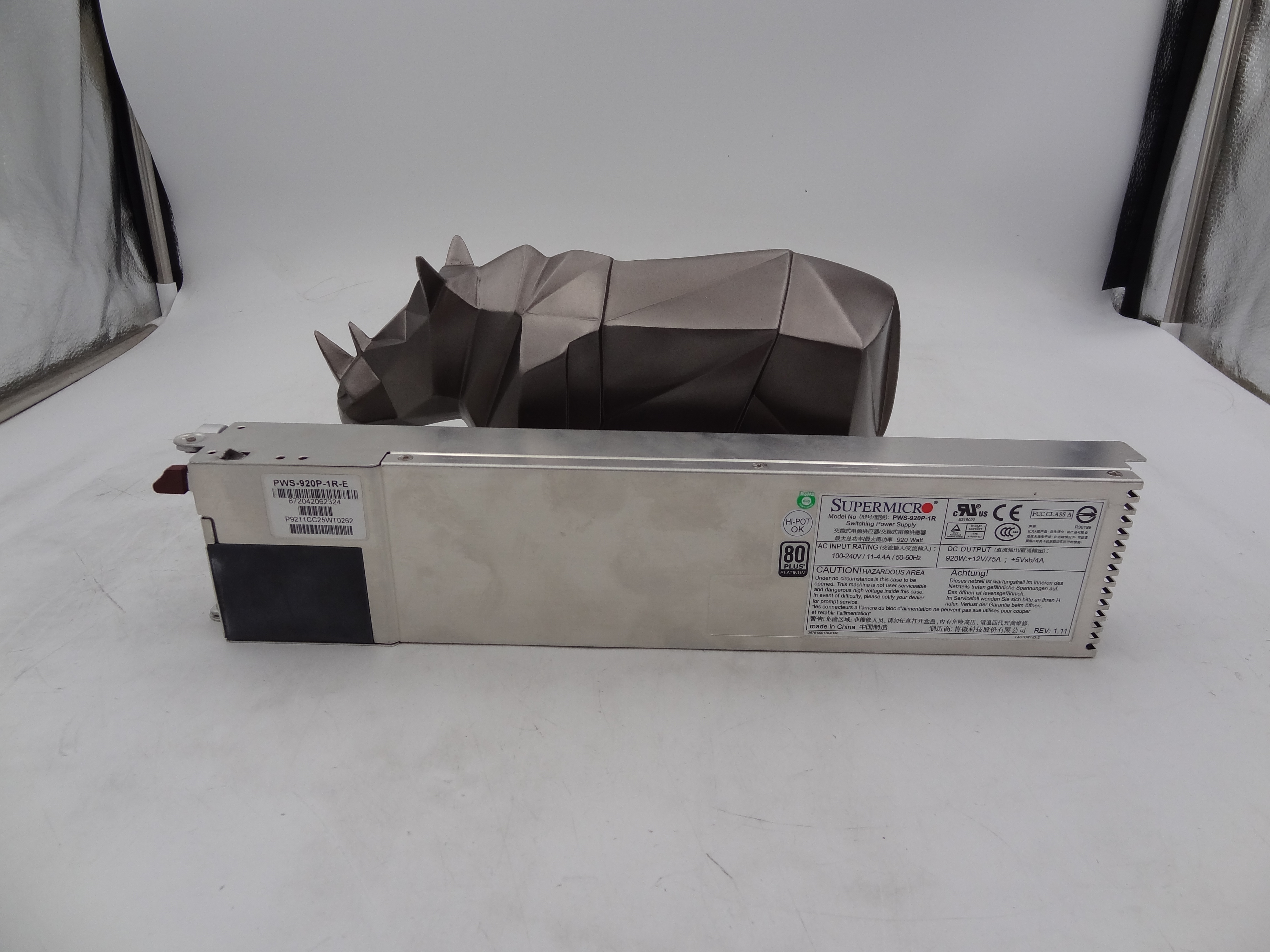 SUPERMICRO PWS-920P-1R 920W 80+ 1U REDUNDANT POWER SUPPLY