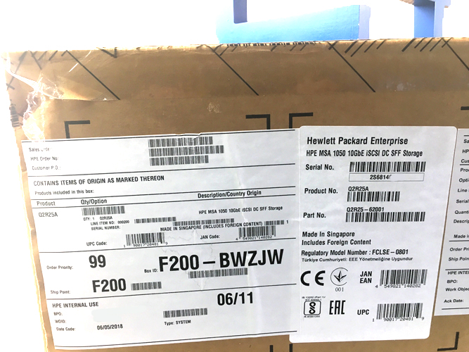 HP Q2R25A HPE MSA 1050 10GBE DC SFF SAN