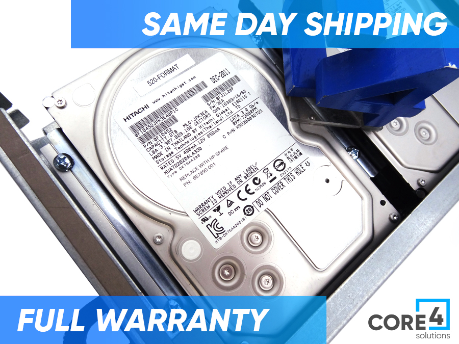 HP QR623C 4X2TB 4GB SATA 7.2K DRIVE MAG (4x 657890-001) 