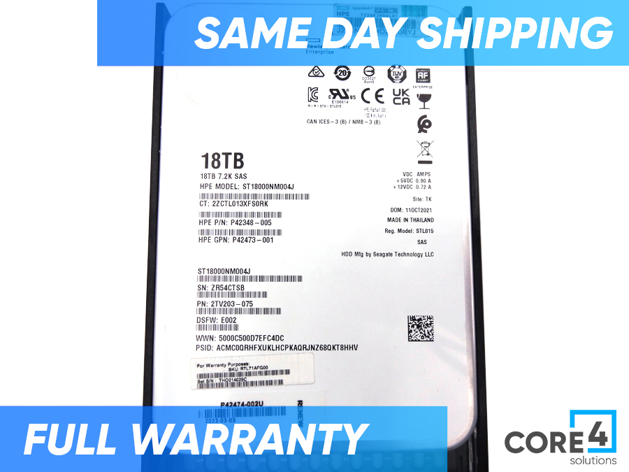 HP R7L70A MSA 18TB SAS 12G Midline 7.2K LFF M2 HDD *HP Renew* 