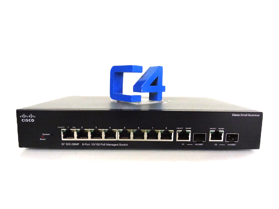 Cisco SF302-08MP 8-Port 10 100 Max PoE Managed Switch