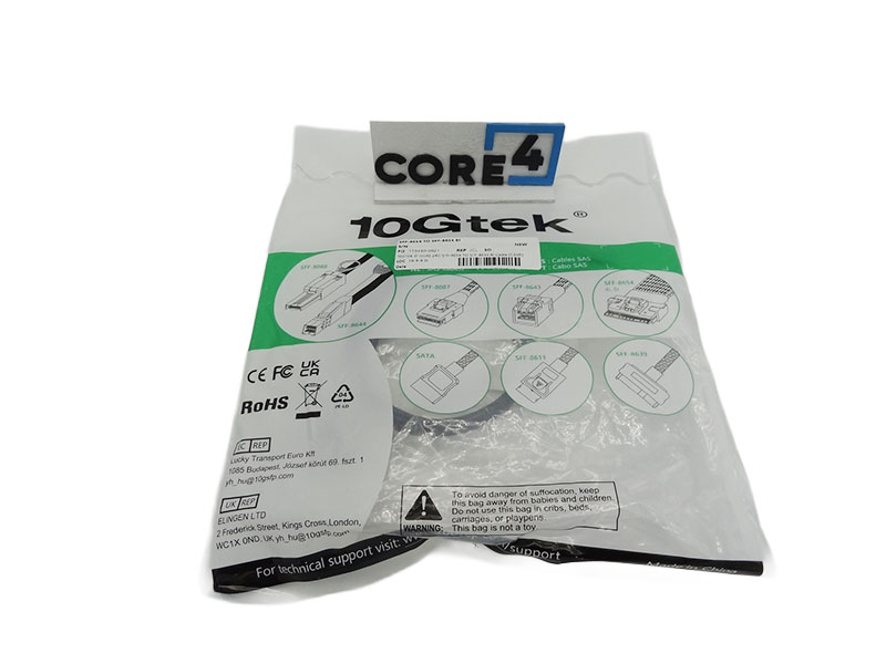 MISC SFF-8654 TO SFF-8654 8I 10GTEK SlimSAS 24G SFF-8654 TO SFF-8654 8i Cable (1.65ft)