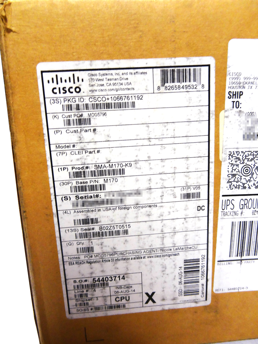 CISCO SMA-M170-K9 SMA M170 Security Management Appliance