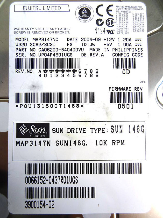 SUN 540-6064 146GB 10K SCSI DISK DRIVE