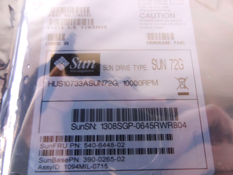 SUN 540-6448 73GB 10K SCSI DISK DRIVE