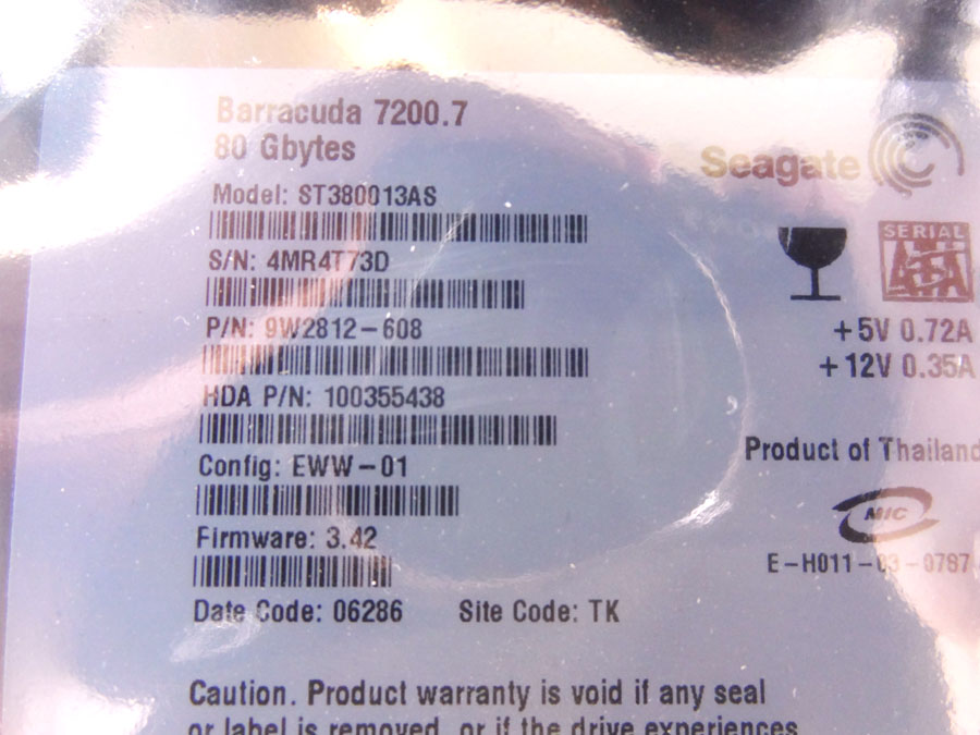 SUN 540-6595 80GB 7.2K SATA DISK DRIVE