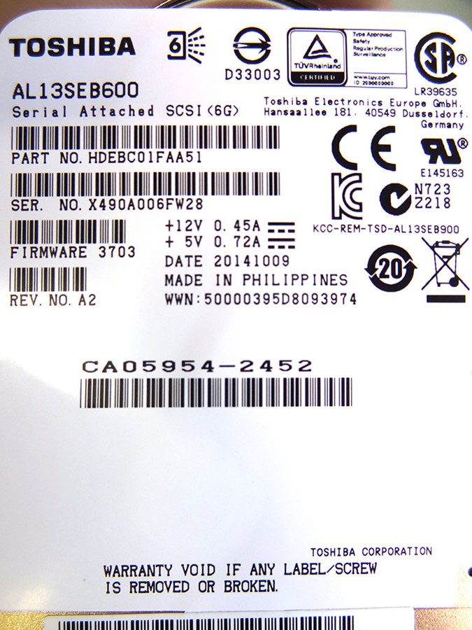 SUN 7086885 600GB 10K 2.5 SAS DISK DRIVE - 7105571