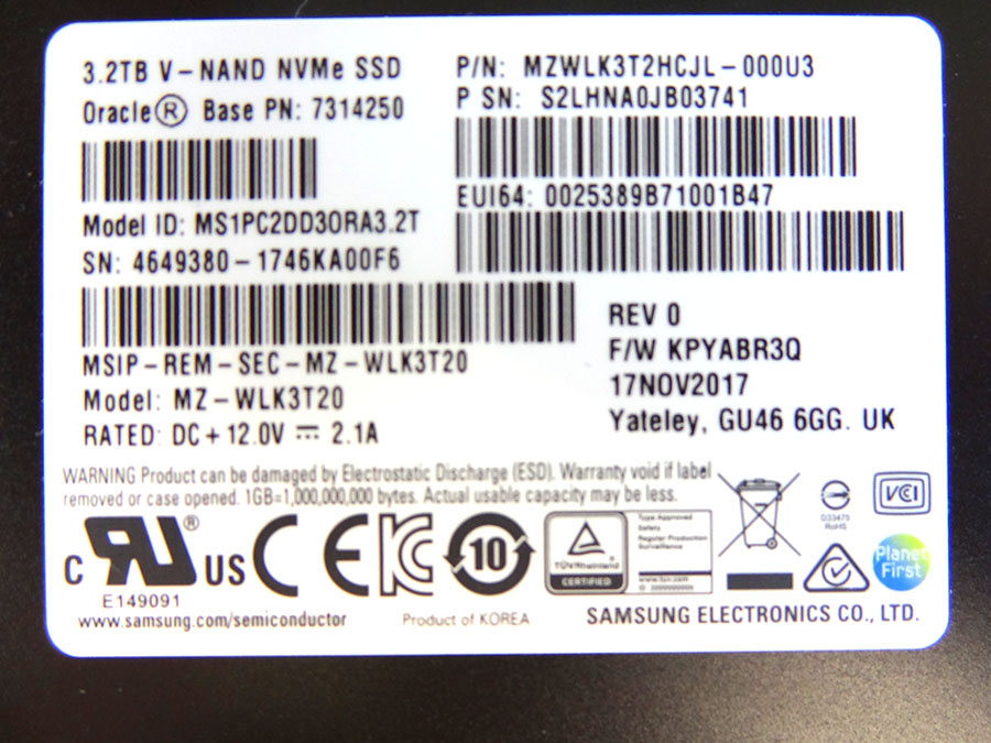 SUN 7314250 3.2TB NVME SOLID STATE DRIVE - 7317908
