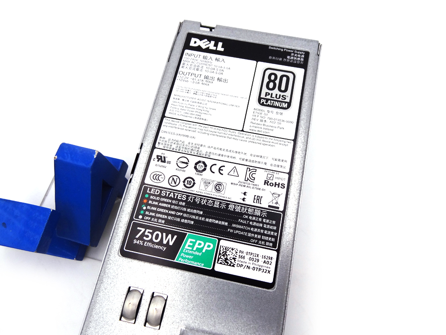 DELL TPJ2X 750W 80+ POWER SUPPLY - 1C8RF, 450-AEES