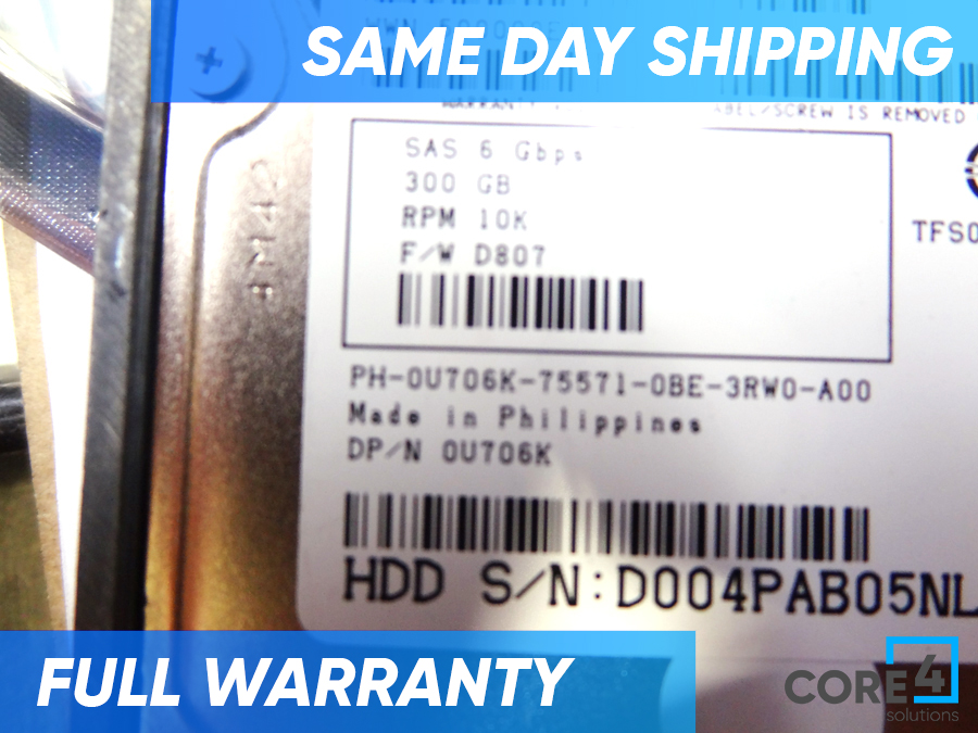 DELL U706K 300GB 10K 2.5 SAS 6GBPS HDD