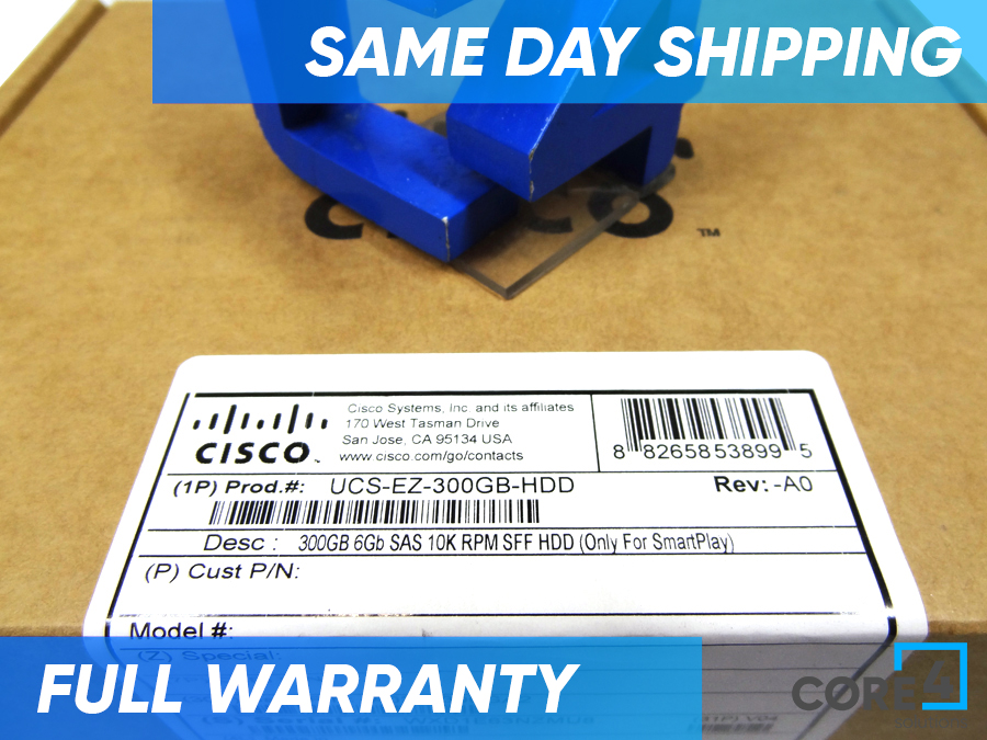 CISCO UCS-EZ-300GB-HDD 300GB 6GB SAS 10K RPM SFF HD *New Open Box*