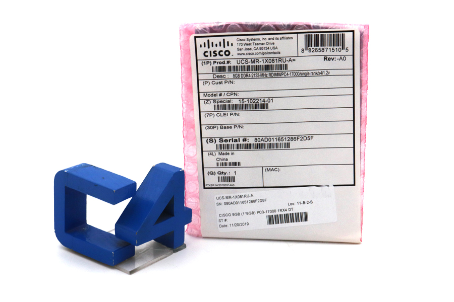 CISCO UCS-MR-1X081RU-A CISCO 8GB (1*8GB) PC3-17000 1RX4 *New Sealed* 