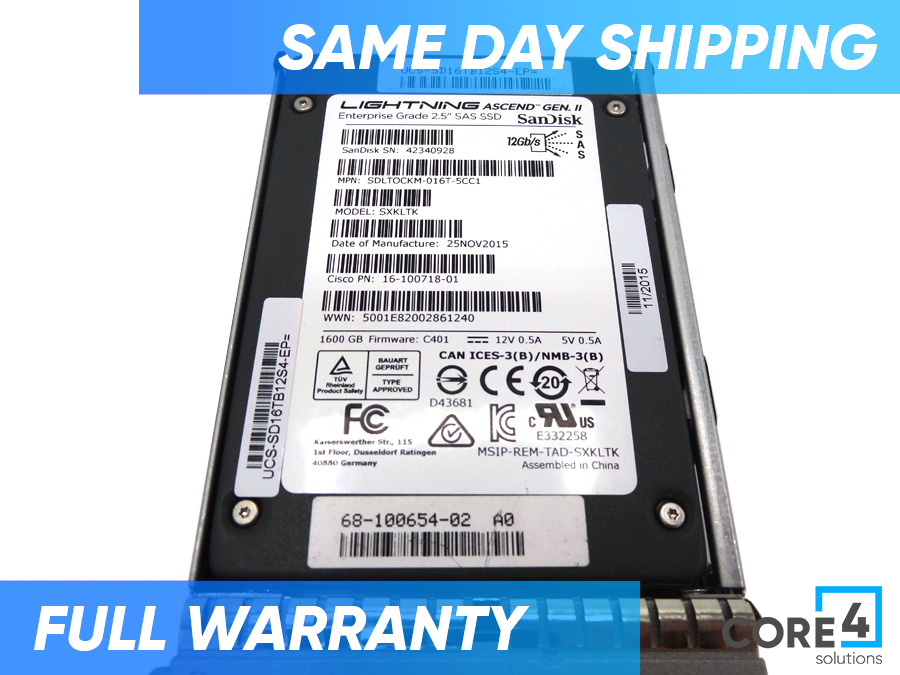 CISCO UCS-SD16TB12S4-EP UCS 1.6TB SSD SAS 12GB