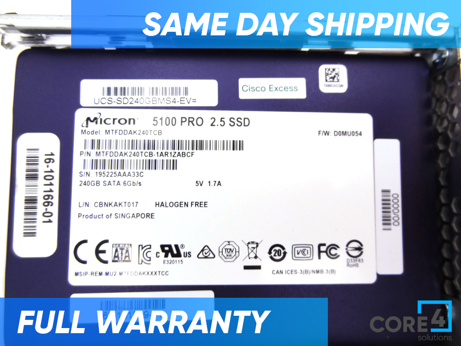 CISCO UCS-SD240GBMS4-EV 240GB SATA 6Gb/s 2.5in SSD 