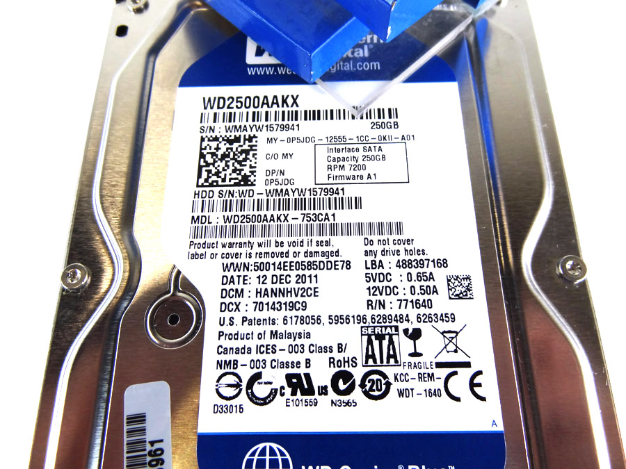 WD WD2500AAKX 250GB SATA 3.5 7200RPM 6GB/16M HD