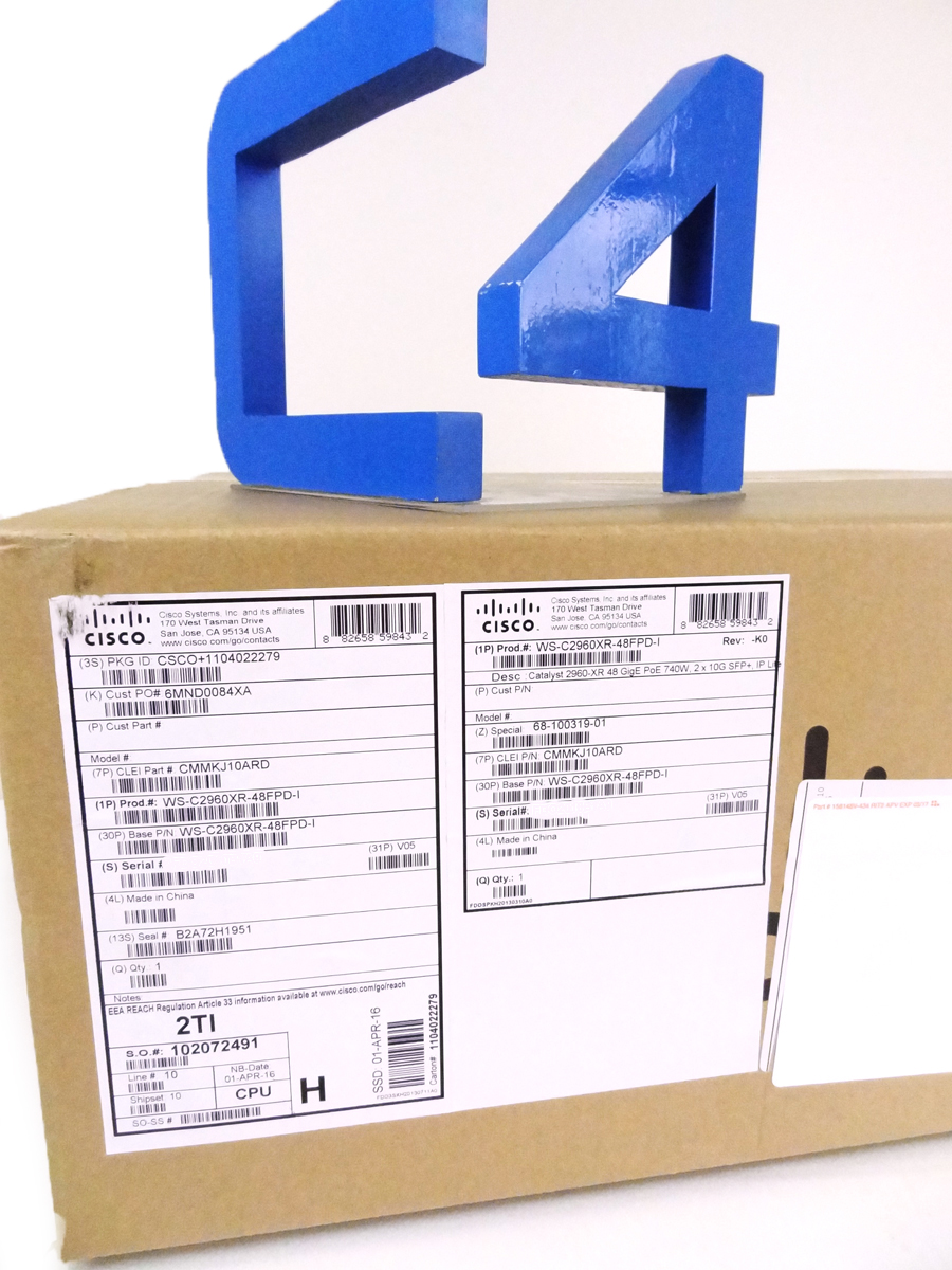 CISCO WS-C2960XR-48FPD-I CAT2960-XR 48-GE POE+ 2-10G SFP+ IE