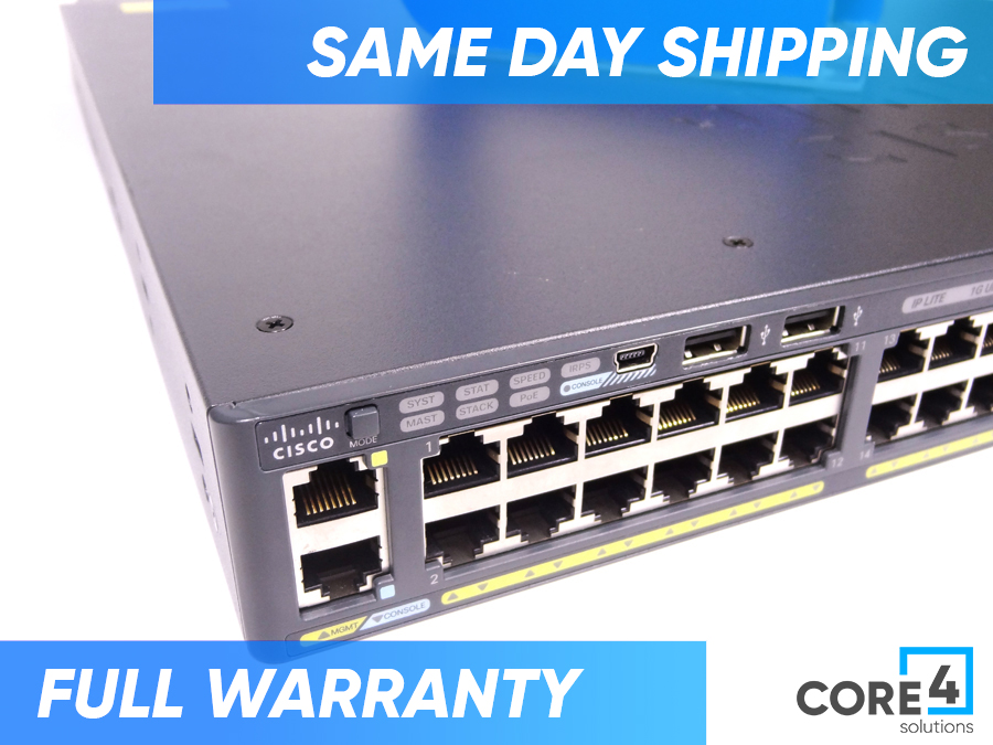 CISCO WS-C2960XR-48FPS-I CATALYST 48 PORT POE SWITCH