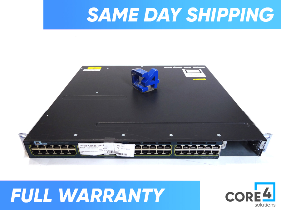 CISCO WS-C3560X-48P-S CATALYST 3560X 48 PORT POE IP BASE SWITCH 