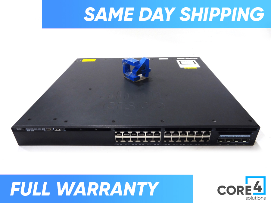 CISCO WS-C3650-24PD-E CATALYST 3650 24 PORT POE 2 X 10GB SWITCH