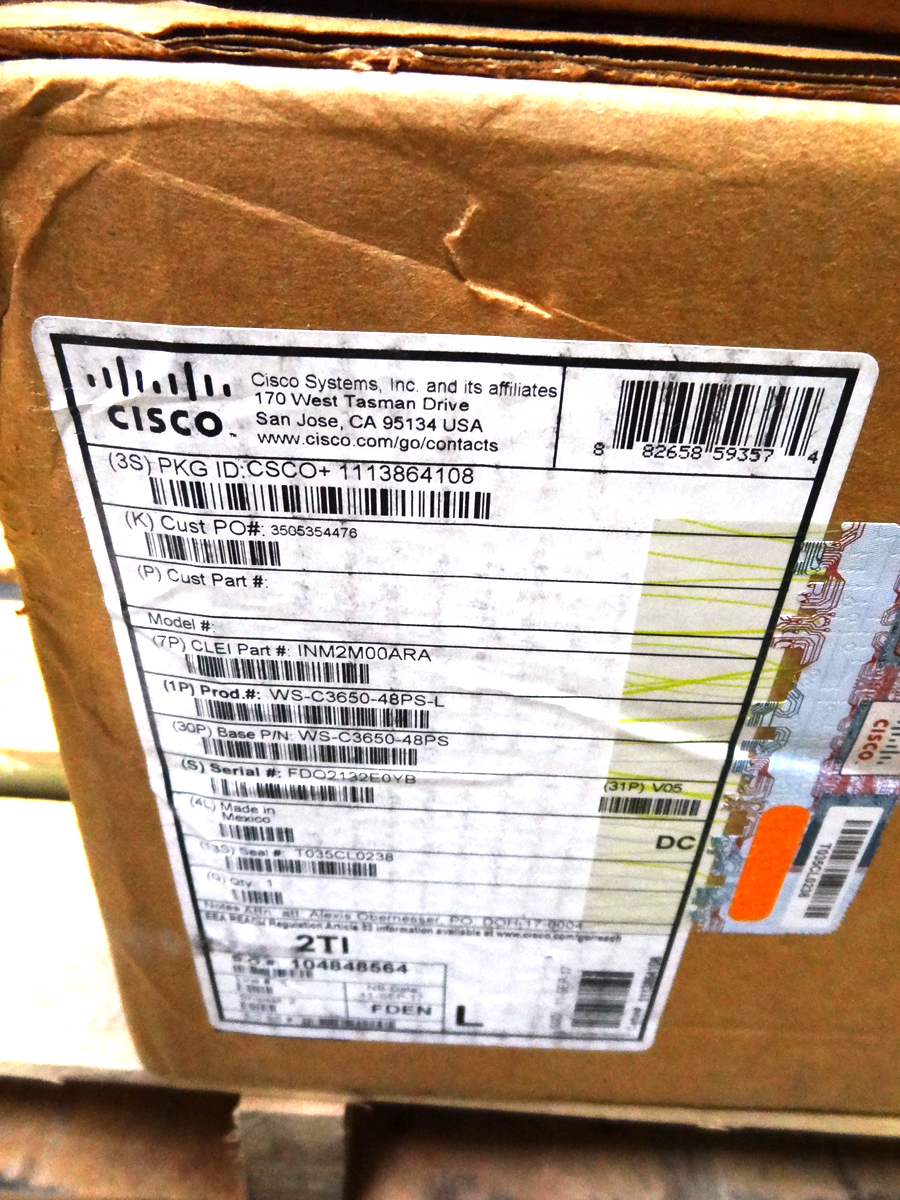CISCO WS-C3650-48PS-L CATALYST 3650 48 PORT POE SWITCH *New Sealed*