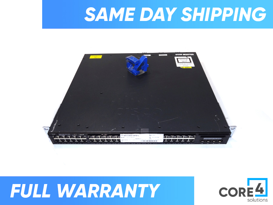 CISCO WS-C3650-48TD-L CATALYST 3650 48 PORT DATA 2X10G UPLINK LAN SWITCH