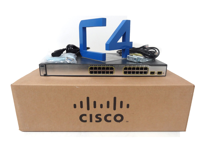 CISCO WS-C3750-24PS-S Catalyst 3750 24 10/100 PoE + 2 SFP