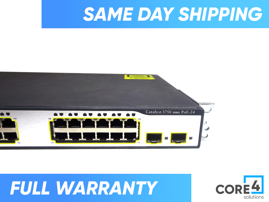 CISCO WS-C3750-24PS-S Catalyst 3750 24 10/100 PoE + 2 SFP Switch *New Sealed* 
