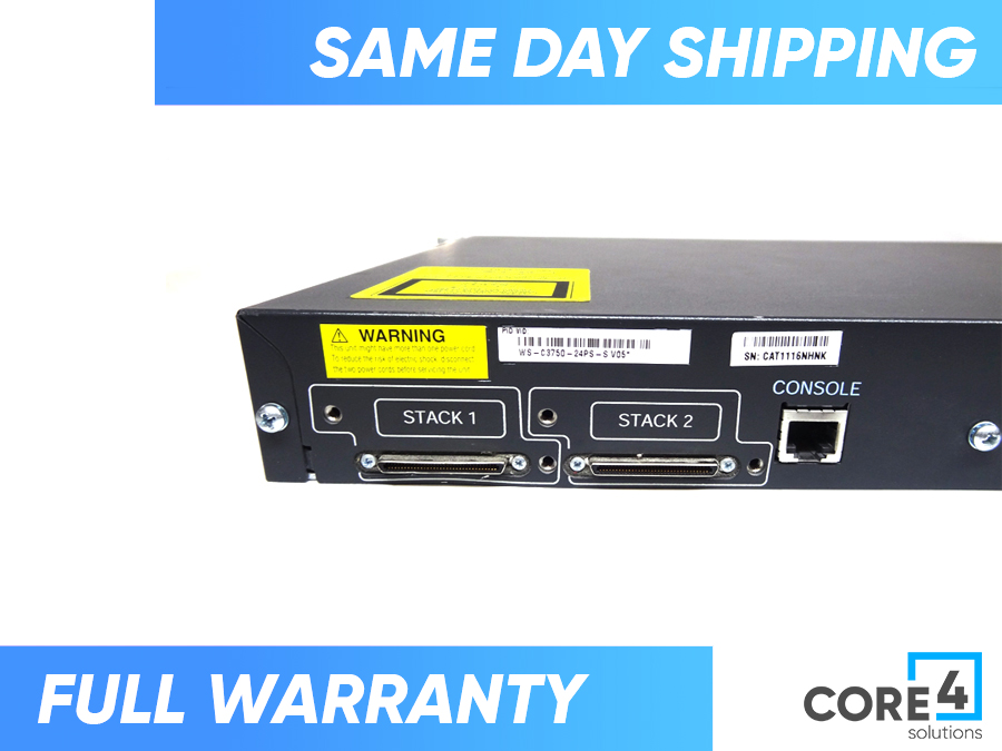 CISCO WS-C3750-24PS-S Catalyst 3750 24 10/100 PoE + 2 SFP Switch