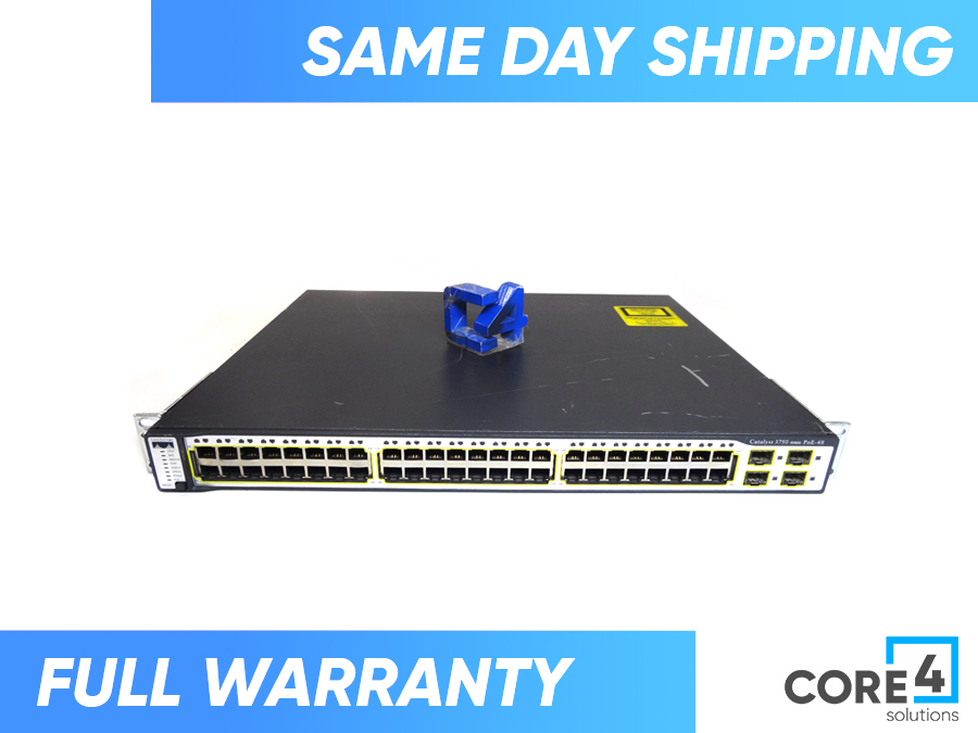 CISCO WS-C3750-48PS-E Catalyst 3750 48 10/100 PoE + 4 SFP Switch
