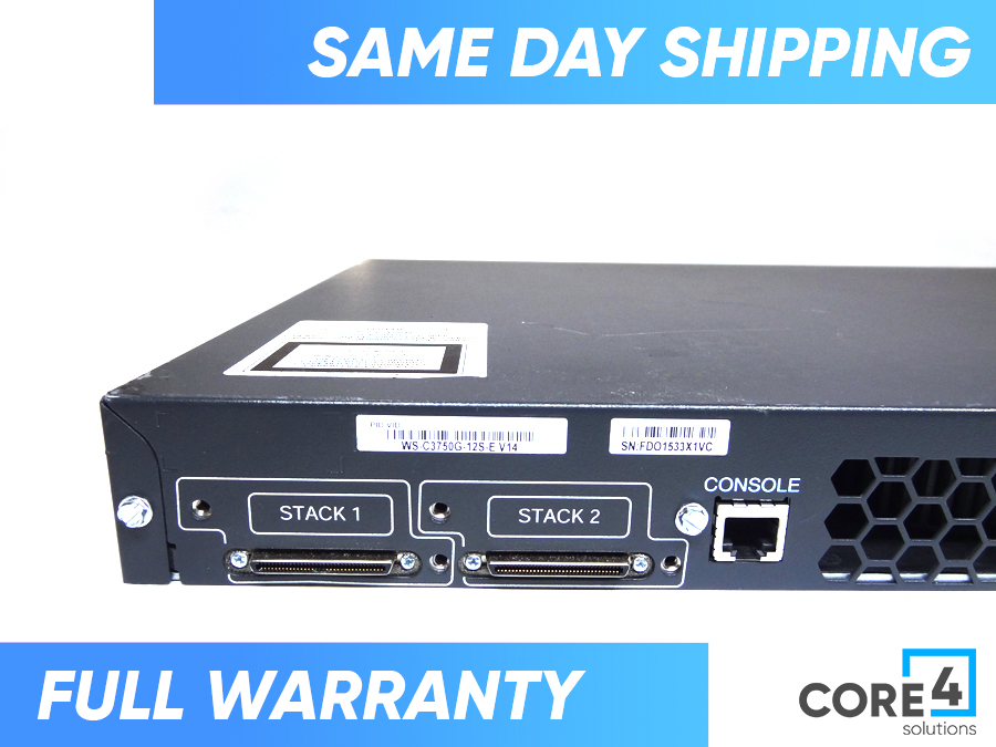 Cisco WS-C3750G-12S-E Catalyst 3750 12 Sfp + Ips Image Switch