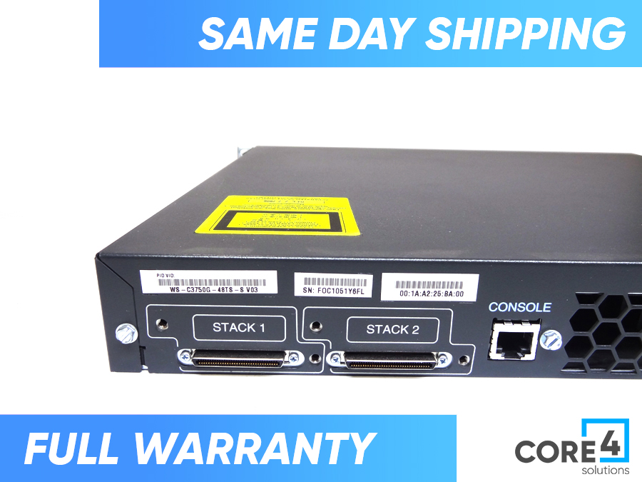 CISCO WS-C3750G-48TS-S CATALYST 3750 48 10/100/1000T SWITCH