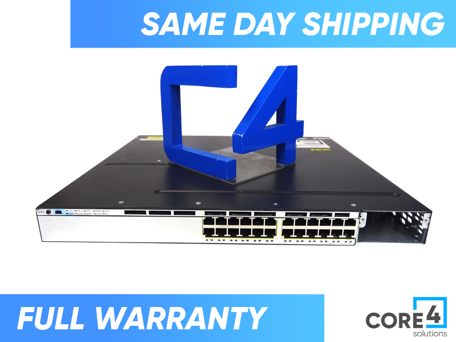 CISCO WS-C3750X-24P-S 24 PORT POE + 1000, IP BASE SWITCH