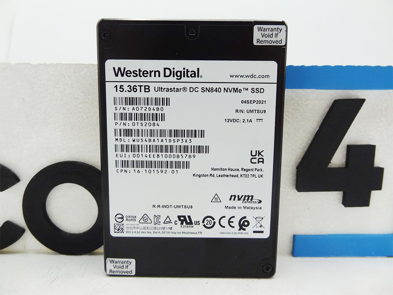 WD WUS4BA1A1DSP3X3 15.36TB SN840 U.2 GEN3 2.5 NVME SSD